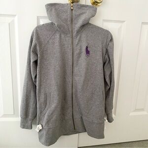 Ralph Lauren Polo Large Logo Embroidered Funnel Collad Zip Bow Cinch Jacket #3